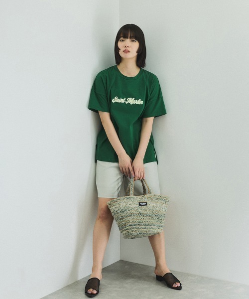 VICKY（ビッキー）の「さがら刺繍ロゴTシャツ≪洗濯機で洗える≫（Tシャツ/カットソー・レディース・ホワイト/グリーン・M）」の3枚目の写真