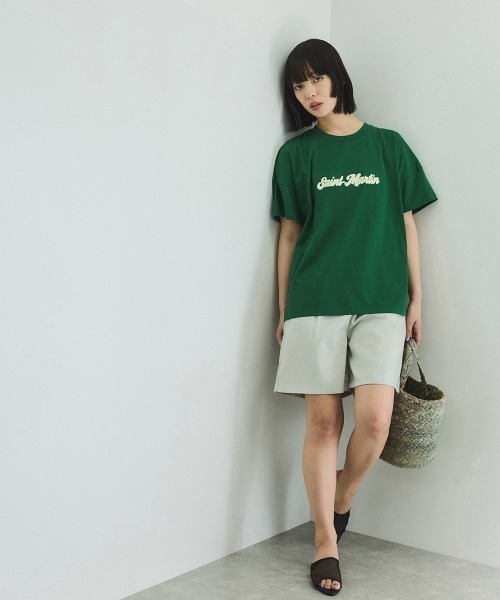 VICKY（ビッキー）の「さがら刺繍ロゴTシャツ≪洗濯機で洗える≫（Tシャツ/カットソー・レディース・ホワイト/グリーン・M）」の4枚目の写真