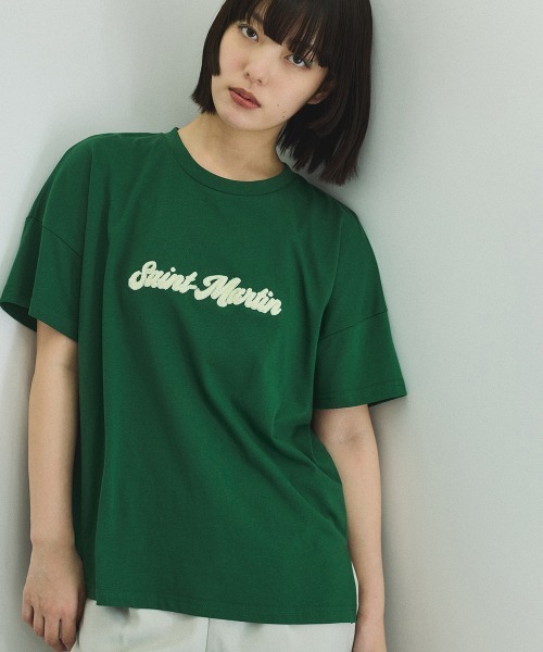 VICKY（ビッキー）の「さがら刺繍ロゴTシャツ≪洗濯機で洗える≫（Tシャツ/カットソー・レディース・ホワイト/グリーン・M）」の8枚目の写真