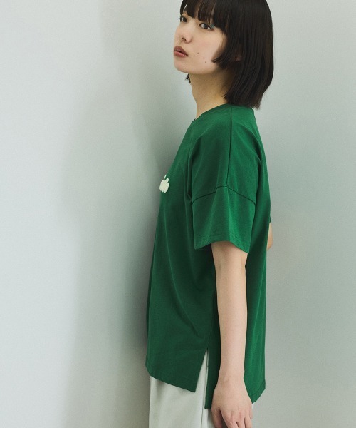 VICKY（ビッキー）の「さがら刺繍ロゴTシャツ≪洗濯機で洗える≫（Tシャツ/カットソー・レディース・ホワイト/グリーン・M）」の9枚目の写真