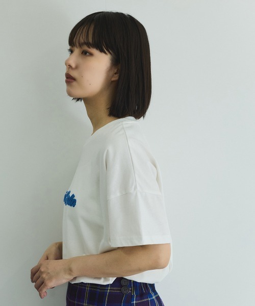 VICKY（ビッキー）の「さがら刺繍ロゴTシャツ≪洗濯機で洗える≫（Tシャツ/カットソー・レディース・ホワイト/グリーン・M）」の13枚目の写真