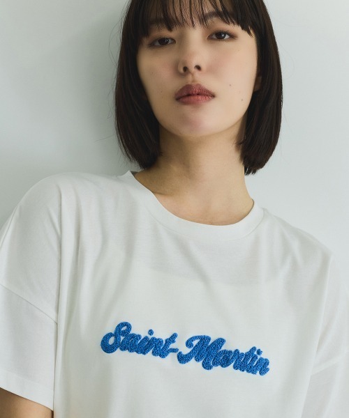 VICKY（ビッキー）の「さがら刺繍ロゴTシャツ≪洗濯機で洗える≫（Tシャツ/カットソー・レディース・ホワイト/グリーン・M）」の14枚目の写真