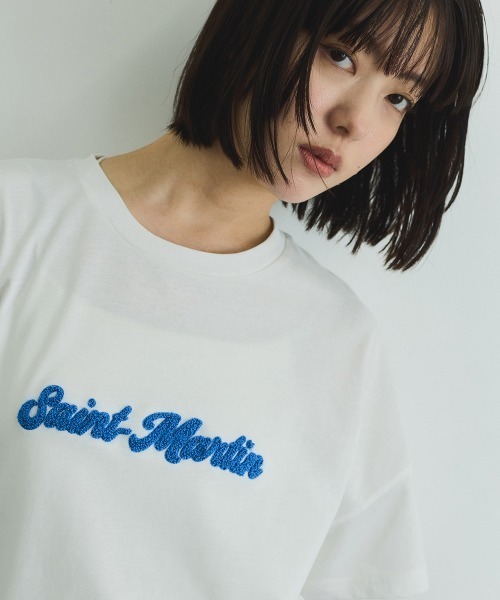 VICKY（ビッキー）の「さがら刺繍ロゴTシャツ≪洗濯機で洗える≫（Tシャツ/カットソー・レディース・ホワイト/グリーン・M）」の15枚目の写真