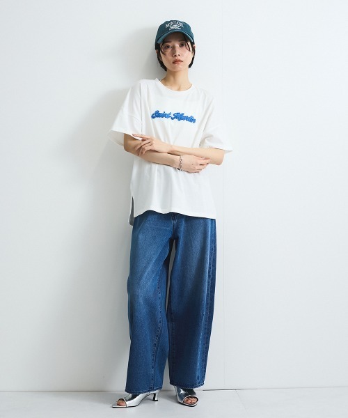 VICKY（ビッキー）の「さがら刺繍ロゴTシャツ≪洗濯機で洗える≫（Tシャツ/カットソー・レディース・ホワイト/グリーン・M）」の16枚目の写真