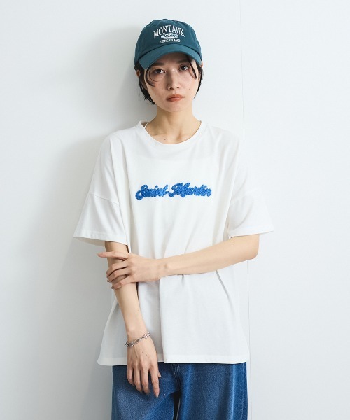 VICKY（ビッキー）の「さがら刺繍ロゴTシャツ≪洗濯機で洗える≫（Tシャツ/カットソー・レディース・ホワイト/グリーン・M）」の17枚目の写真