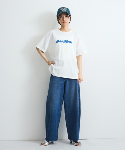 VICKY（ビッキー）の「さがら刺繍ロゴTシャツ≪洗濯機で洗える≫（Tシャツ/カットソー・レディース・ホワイト/グリーン・M）」の22枚目の写真
