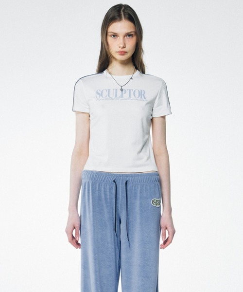 Classic Logo Piping Crop Top（Tシャツ/カットソー）｜SCULPTOR