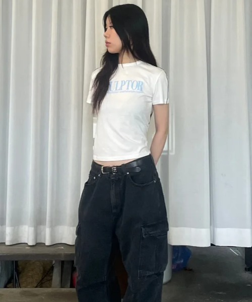 Classic Logo Piping Crop Top（Tシャツ/カットソー）｜SCULPTOR