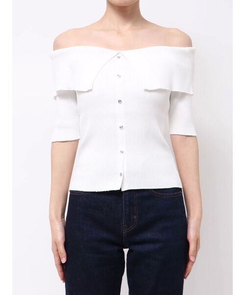 dazzlin(ダズリン)の「2WAYボタンオフショルニットトップス(ニット/セーター・レディース・オフホワイト/グレー/レッド/ピンク・FREE)」の13枚目の写真