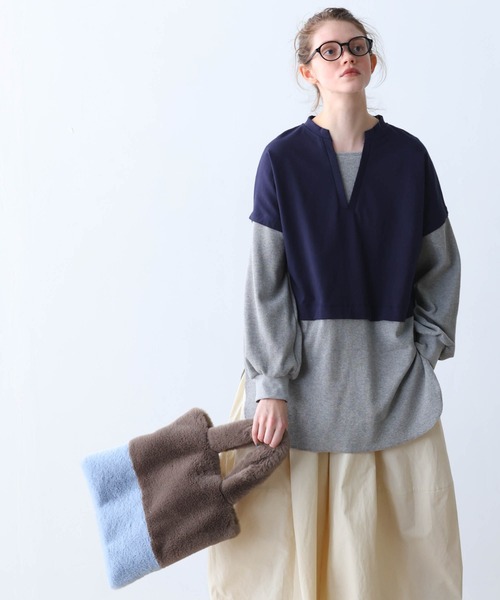 Kelen(ケレン)の「「KELEN / ケレン」バイカラーエコファーバッグ(エコバッグ/サブバッグ・レディース・モカ/マスタード/ボルドー・FREE)」の19枚目の写真