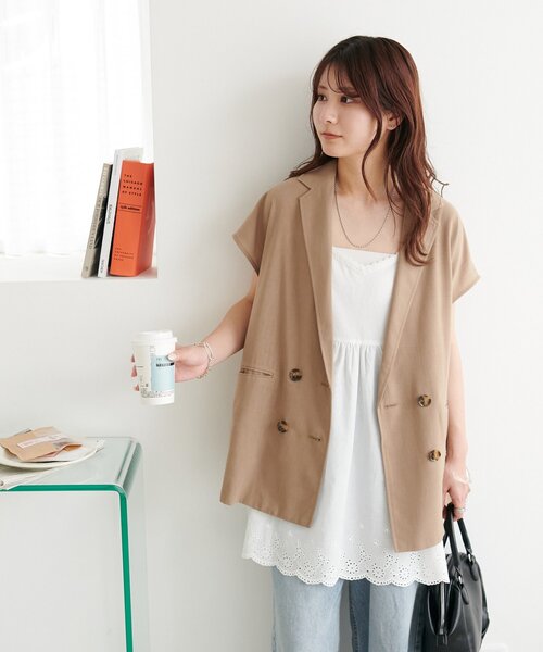 DISCOAT（ディスコート）の「【WEB限定】レース使いキャミチュニック（チュニック・レディース・オフホワイト/ブラック・FREE）」の11枚目の写真