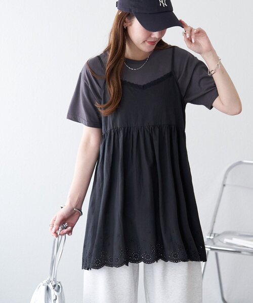 レース使いキャミチュニック（チュニック）｜DISCOAT（ディスコート