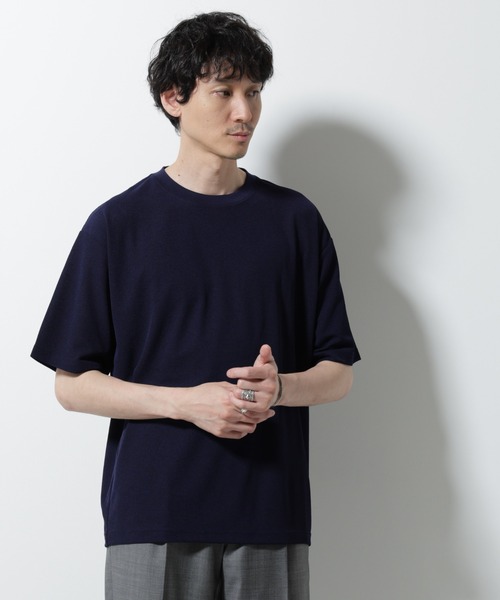 NANO universe(ナノユニバース)の「メランジサーフニットTシャツ半袖(ニット/セーター・メンズ・ブラック/ブラウン/ネイビー・M/S/L)」の3枚目の写真