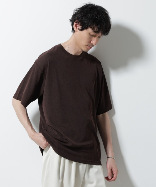 NANO universe(ナノユニバース)の「メランジサーフニットTシャツ半袖(ニット/セーター・メンズ・ブラック/ブラウン/ネイビー・M/S/L)」の2枚目の写真