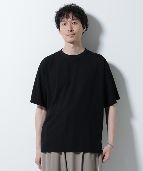 NANO universe(ナノユニバース)の「メランジサーフニットTシャツ半袖(ニット/セーター・メンズ・ブラック/ブラウン/ネイビー・M/S/L)」の1枚目の写真