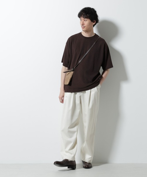 NANO universe(ナノユニバース)の「メランジサーフニットTシャツ半袖(ニット/セーター・メンズ・ブラック/ブラウン/ネイビー・M/S/L)」の5枚目の写真