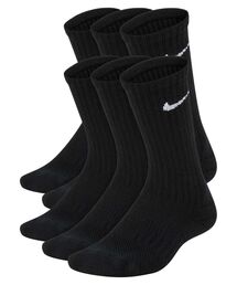 NIKE(iCL)̃iCL GufC LbY NbVh N[ \bNX (6) / Nike Everyday Kids' Cushioned Crew Socks (6 Pairs) SX6910-010 Black(\bNX/C)