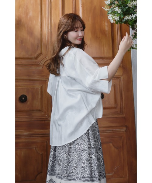 Her lip to◆半袖ブラウス/FREE/ポリエステル/1233202012// Cotton-Blend Big Ribbon Blouse（シャツ/ブラウス）｜Her lip
