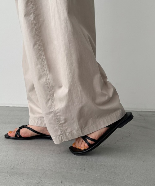 CANAL JEAN（キャナルジーン）の「El mar　コットンタックワイドパンツ（その他パンツ・レディース・ベージュ/ブラック・SMALL/MEDIUM）」の13枚目の写真