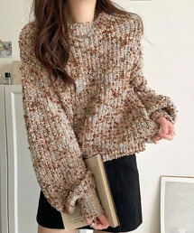 はじける彩りに、一目惚れ。カラフルネップヤーンニット(長袖)