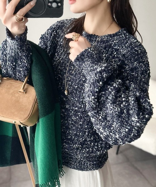 セール】はじける彩りに、一目惚れ。カラフルネップヤーンニット（長袖