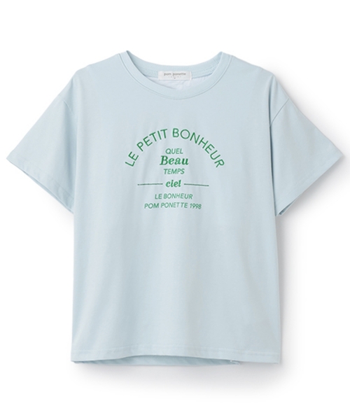 pom ponette Tシャツ ヘムシャツレイヤードライクTシャツ(S(140cm) ブルー グリーン