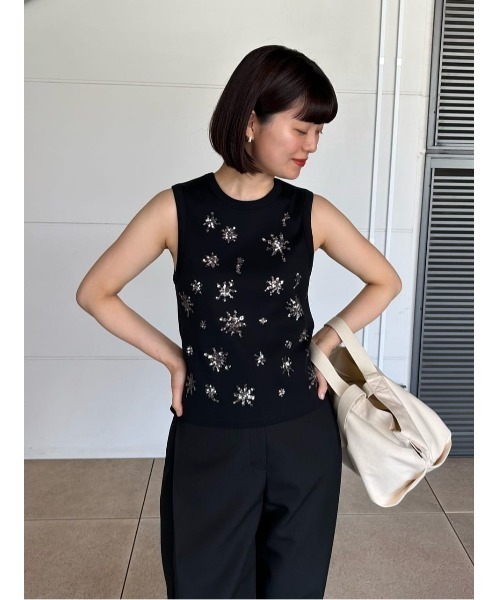 tシャツ COLUMN / スパングル タンクトップ「PERMANENT」 レディース COLUMN / スパングル タンクトップ＜PERMANENT＞（Tシャツ
