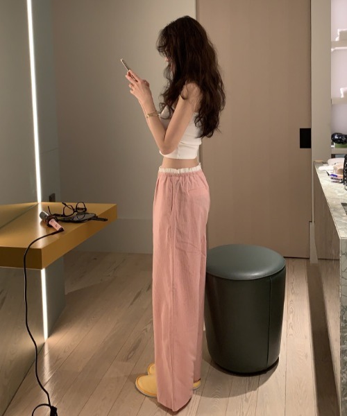 gossip!ロサンゼルス(ゴシップロサンゼルス)の「ウエストフリル ドロストルーズパンツ(その他パンツ・レディース・ブラック/チェック/ピンク・FREE)」の8枚目の写真