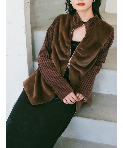 Fur Docking Zip Top/ファードッキングジップトップ（その他トップス
