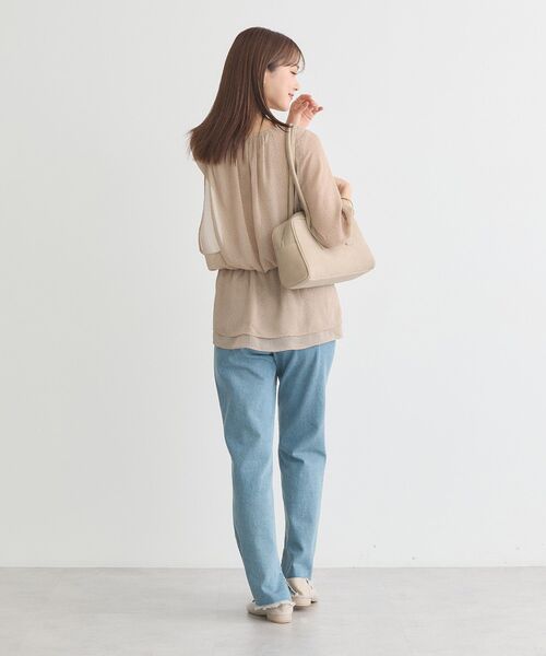 earth music&ecology(アースミュージックアンドエコロジー)の「レイヤードライクドット柄ブラウス(シャツ/ブラウス・レディース・ブラック/ライトベージュ/アイボリー・FREE)」の20枚目の写真