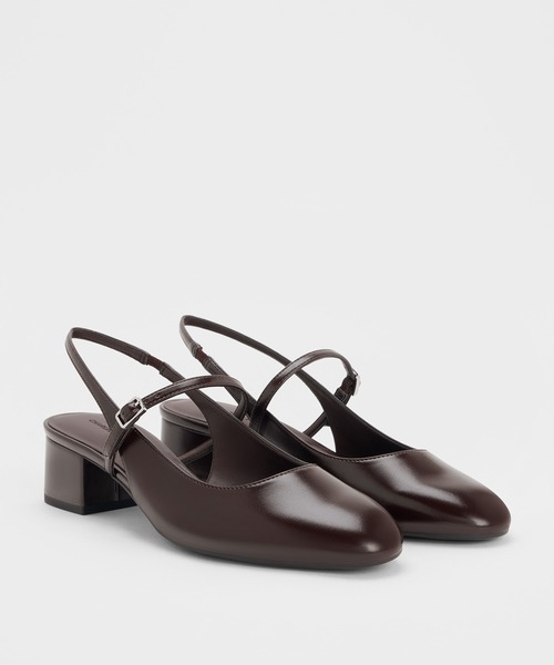 CHARLES & KEITH(チャールズ & キース)の「メリージェーン スリングバックパンプス(パンプス・レディース・バーガンディー/ブラック・25cm/24.5cm/23.5cm/23cm/22.5cm)」の7枚目の写真