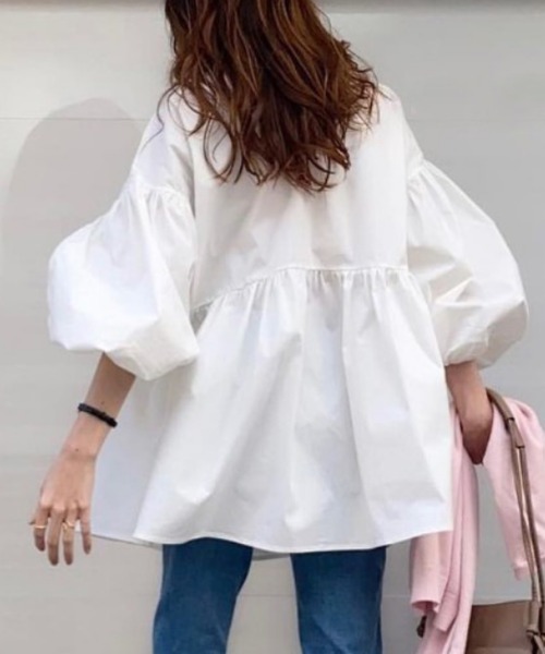 VIBGYOR(ヴィブジョー)の「FReePLACe/フレア ブラウス X12572(シャツ/ブラウス・レディース・ブラック・FREE)」の2枚目の写真