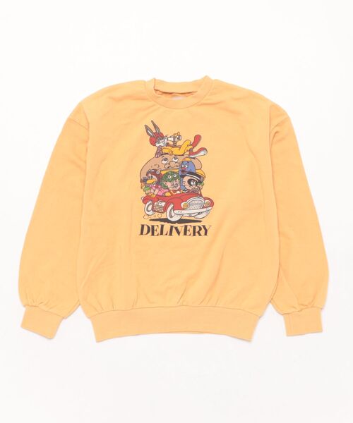 Ocean&Ground（オーシャン&グラウンド）の「Jr.STARS DELIVERYﾌﾟﾘﾝﾄｽｳｪｯﾄ（スウェット・キッズ・イエロー/キナリ/ライトグレー・160/150）」の3枚目の写真