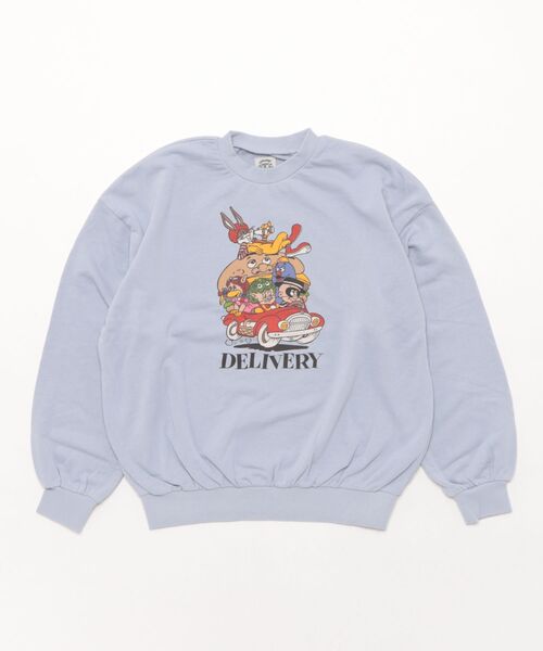 Ocean&Ground（オーシャン&グラウンド）の「Jr.STARS DELIVERYﾌﾟﾘﾝﾄｽｳｪｯﾄ（スウェット・キッズ・イエロー/キナリ/ライトグレー・160/150）」の2枚目の写真