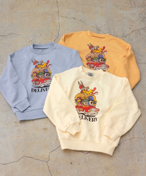 Ocean&Ground（オーシャン&グラウンド）の「Jr.STARS DELIVERYﾌﾟﾘﾝﾄｽｳｪｯﾄ（スウェット・キッズ・イエロー/キナリ/ライトグレー・160/150）」の4枚目の写真