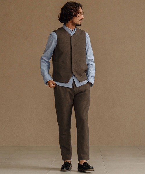 CALL&RESPONSE（コールアンドレスポンス）の「mp13888-テーパードパンツ-メランジツイル（その他パンツ・メンズ・チャコール/ブラウン・1/2/4/5）」の7枚目の写真