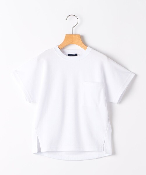 SHIPS（シップス）の「SHIPS KIDS:100～130cm/鹿の子 半袖 Tシャツ（Tシャツ/カットソー・キッズ・ブラック/ホワイト・100/120/130/110）」の2枚目の写真