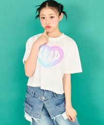 ANAP GｉRL（アナップガール）の「ハートグラデーション クロップドTシャツ（Tシャツ/カットソー・キッズ）」