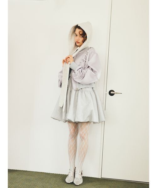 FURFUR（ファーファー）の「レースアップサテンブルゾン（ブルゾン・レディース・ピンク/ブラック/サックスブルー・F）」の13枚目の写真