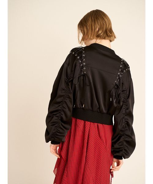 FURFUR（ファーファー）の「レースアップサテンブルゾン（ブルゾン・レディース・ピンク/ブラック/サックスブルー・F）」の15枚目の写真