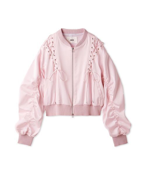 FURFUR（ファーファー）の「レースアップサテンブルゾン（ブルゾン・レディース・ピンク/ブラック/サックスブルー・F）」の10枚目の写真