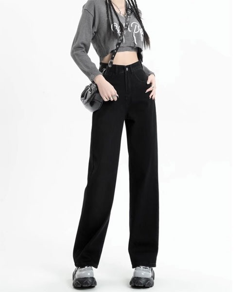 urge：（アージコロン ）の「【URGE：】ハイウエスト ストレート デニムパンツ（デニムパンツ・レディース・ブルー/ライトブルー/ブラック・X-LARGE/LARGE/MEDIUM/SMALL）」の9枚目の写真