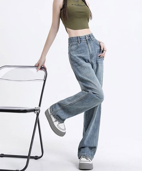 urge：（アージコロン ）の「【URGE：】ハイウエスト ストレート デニムパンツ（デニムパンツ・レディース・ブルー/ライトブルー/ブラック・X-LARGE/LARGE/MEDIUM/SMALL）」の12枚目の写真
