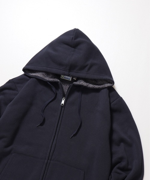 DISCUS ATHLETIC（ディスカス　アスレチック）の「【DISCUS ATHLETIC/ディスカス アスレチック】裏ボアフルＺＩＰパーカー（パーカー・メンズ・ネイビー/オートミール/杢グレー/ブラック・M/L/XL）」の4枚目の写真