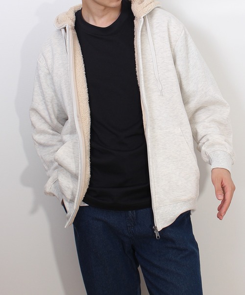 DISCUS ATHLETIC（ディスカス　アスレチック）の「【DISCUS ATHLETIC/ディスカス アスレチック】裏ボアフルＺＩＰパーカー（パーカー・メンズ・ネイビー/オートミール/杢グレー/ブラック・M/L/XL）」の17枚目の写真