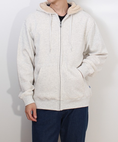 DISCUS ATHLETIC（ディスカス　アスレチック）の「【DISCUS ATHLETIC/ディスカス アスレチック】裏ボアフルＺＩＰパーカー（パーカー・メンズ・ネイビー/オートミール/杢グレー/ブラック・M/L/XL）」の11枚目の写真