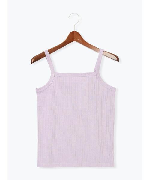 Te chichi TERRASSE（テチチテラス）の「ラメ混ワイドリブキャミソール（キャミソール・レディース・オフホワイト/グレー/ピンク/パープル・F）」の4枚目の写真
