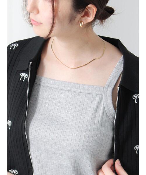 Te chichi TERRASSE（テチチテラス）の「ラメ混ワイドリブキャミソール（キャミソール・レディース・オフホワイト/グレー/ピンク/パープル・F）」の3枚目の写真