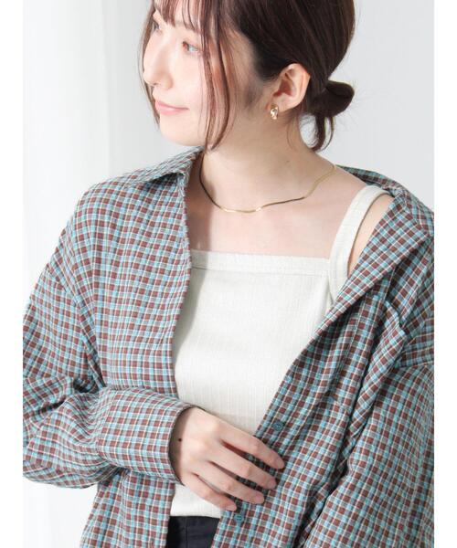 Te chichi TERRASSE（テチチテラス）の「ラメ混ワイドリブキャミソール（キャミソール・レディース・オフホワイト/グレー/ピンク/パープル・F）」の2枚目の写真