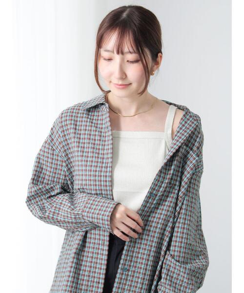 Te chichi TERRASSE（テチチテラス）の「ラメ混ワイドリブキャミソール（キャミソール・レディース・オフホワイト/グレー/ピンク/パープル・F）」の8枚目の写真